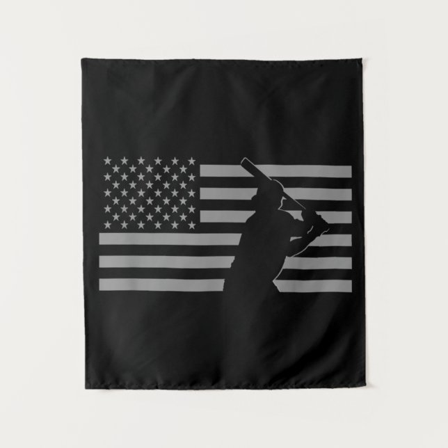 American Baseball USA Flag Baseball Wandteppich (Vorderseite)