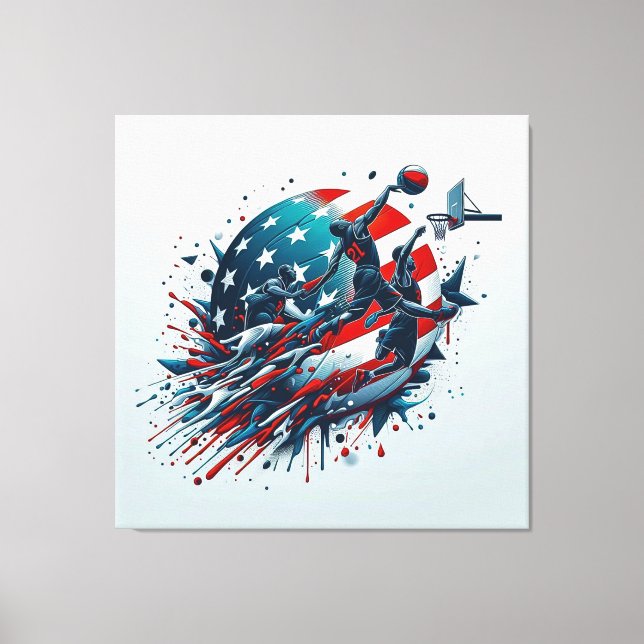 American Basketball - Akryllische Wandkunst Leinwanddruck (Vorderseite)