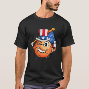 American Basketball Fan 4. Juli Uncle Sam Usa T-Shirt