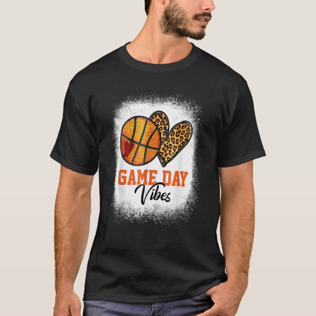 American Basketball Game Day Vibes Basketball Mom T-Shirt (Vorderseite)