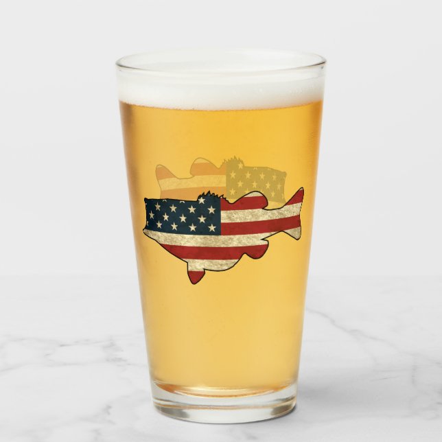 American Bass Beer Glass Glas (Vorne (Gefüllt))