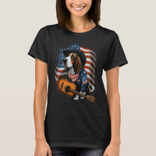 American Basset Hound Guitar USA Landkreis Music T-Shirt