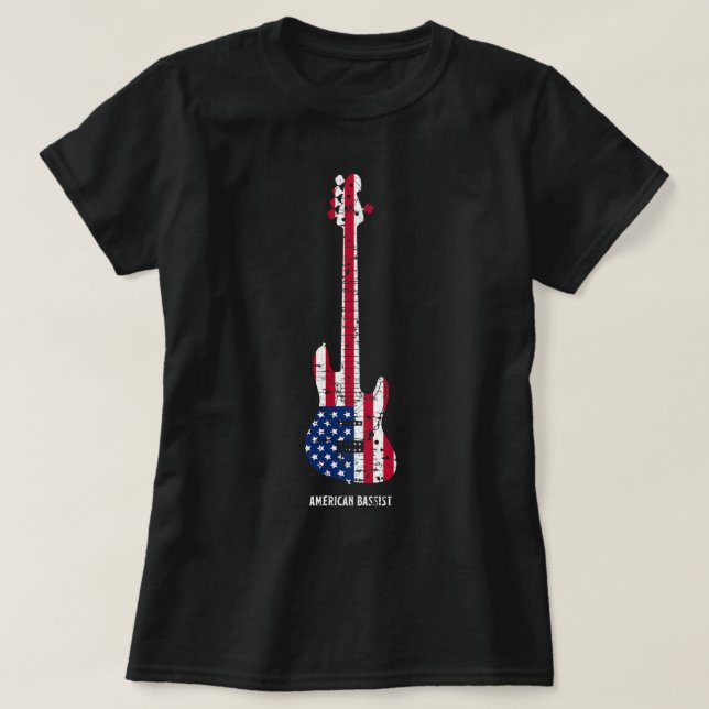 American Bassist Bass Gitarrist Player T Shirt Mus (Design vorne)