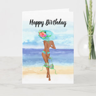 American Beach Birthday Card Karte