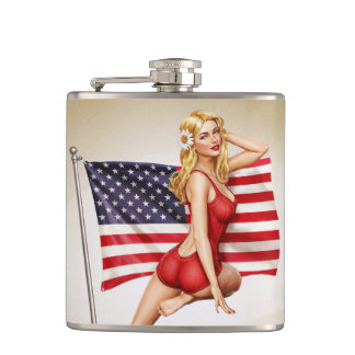 American Beauty - Retro Pinup-Flasche Flachmann