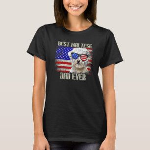 American Best Maltese Vater Ever Vatertag Premi T-Shirt