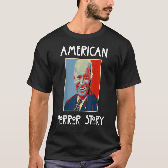American Biden Horror Story Zombie Halloween Retro T-Shirt (Vorderseite)