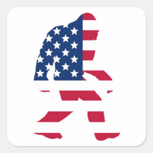 American Bigfoot Quadratischer Aufkleber