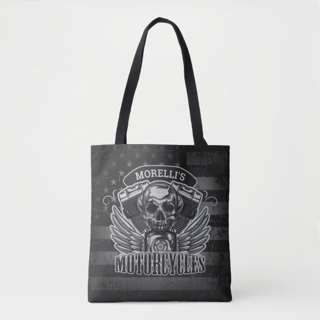 American Biker ADD NAME Skull V-Twin Motorräder (Vorderseite)