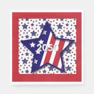 American Birthday 2025 Star Paper Napkin Serviette