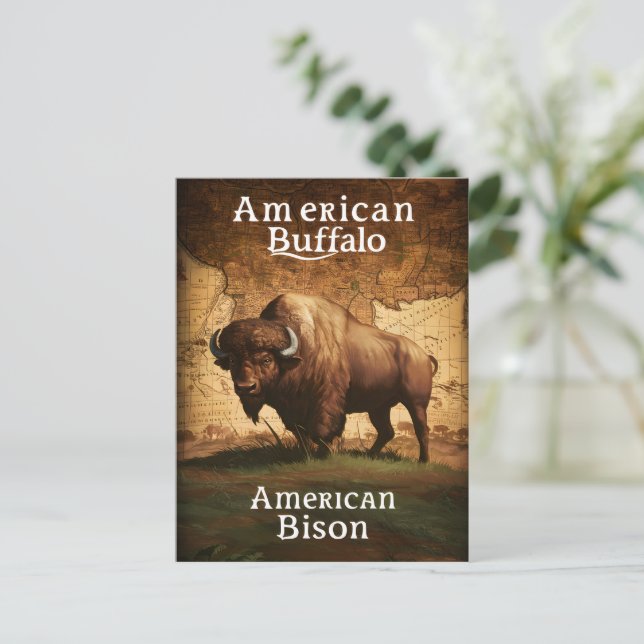 American Bison auf Karte (Stehend Vorderseite)