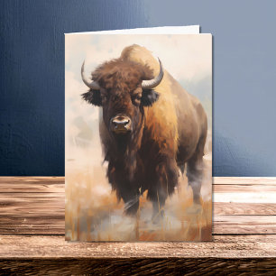 American Bison Buffalo im wilden Portrait Karte