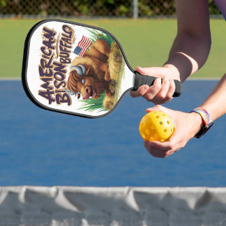 American Bison Buffalo mit amerikanischer Flagge Pickleball Schläger