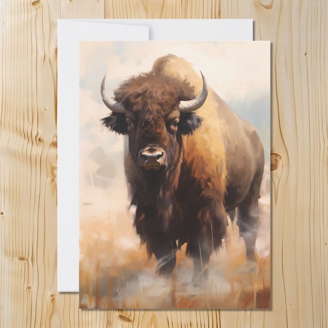 American Bison Buffalo Portrait Feiertagskarte (Von Creator hochgeladen)