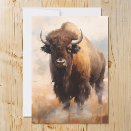 American Bison Buffalo Portrait Feiertagskarte