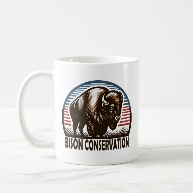 American Bison Conservation World Wildlife Day Kaffeetasse (Links)