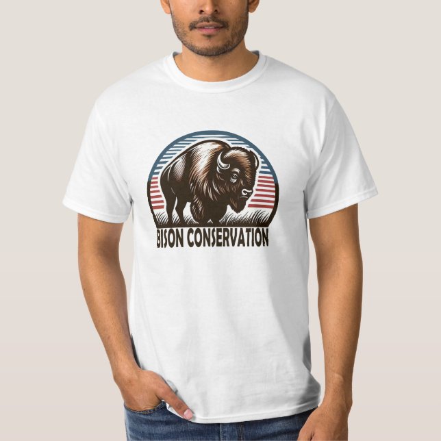 American Bison Conservation World Wildlife Day T-Shirt (Vorderseite)