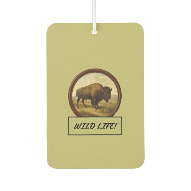 American Bison Dark Khaki Auto/Truck Air Freshener Autolufterfrischer (Vorderseite)
