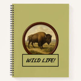 American Bison Dark Khaki Spiri Notebook Notizbuch