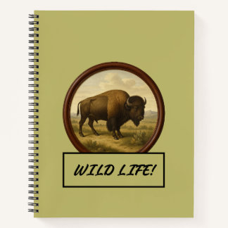 American Bison Dark Khaki Spiri Notebook Notizbuch