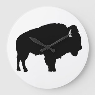 American Bison Große Wanduhr