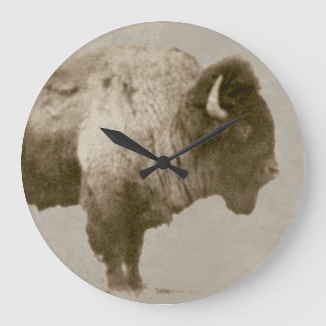 American Bison Große Wanduhr (Vorderseite)