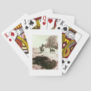 American Bison Hunters (b/w photo) Spielkarten