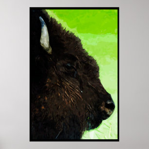 American Bison Portrait Abstrakt Impressionismus Poster