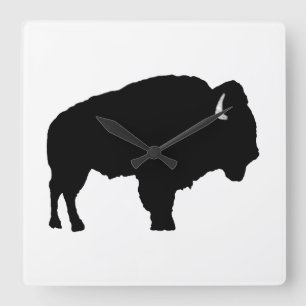 American Bison Quadratische Wanduhr