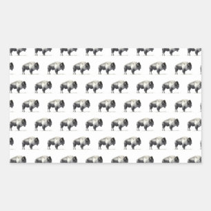 American Bison Rechteckiger Aufkleber