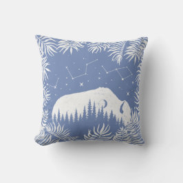 American Bison White Blue Stars Galaxy Fern Hunt Kissen