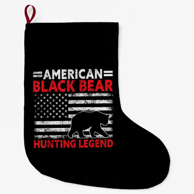 American Black Bear Hunting Legend USA Black Bear  Großer Weihnachtsstrumpf (Vorderseite)