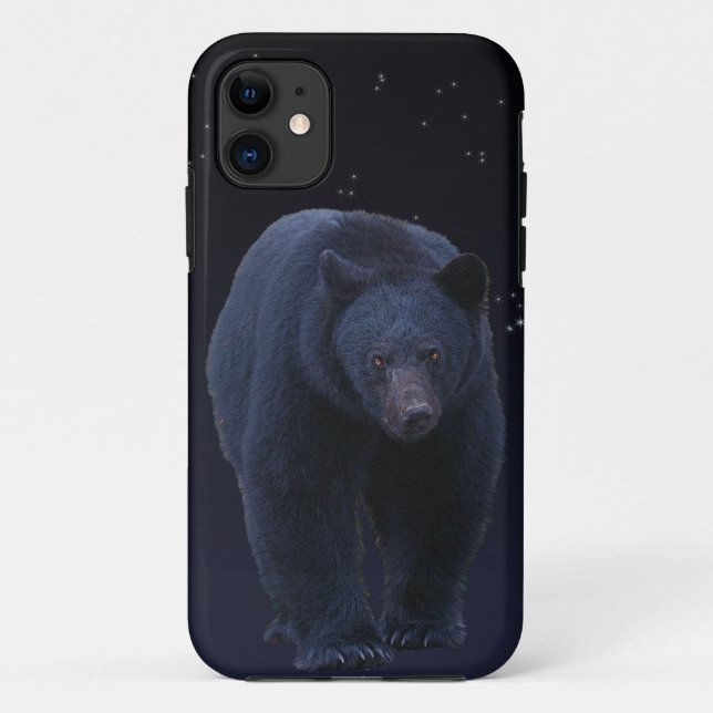 American Black Bear & Starry Sky Wildlife Art Case-Mate iPhone Hülle (Rückseite)