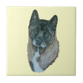 American Black face akita Hund Portrait Fliesen