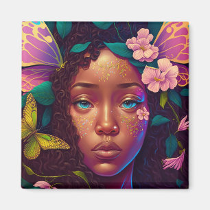 American Black Faiasy Fantasy Art Magnet