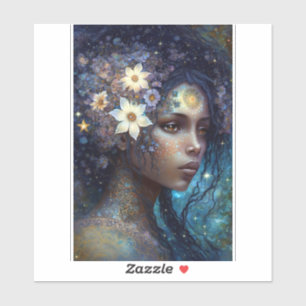 American Black Goddess Queen Fantasy Art Aufkleber