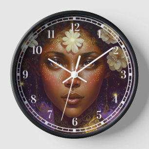 American Black Goddess Queen Fantasy Art C Uhr