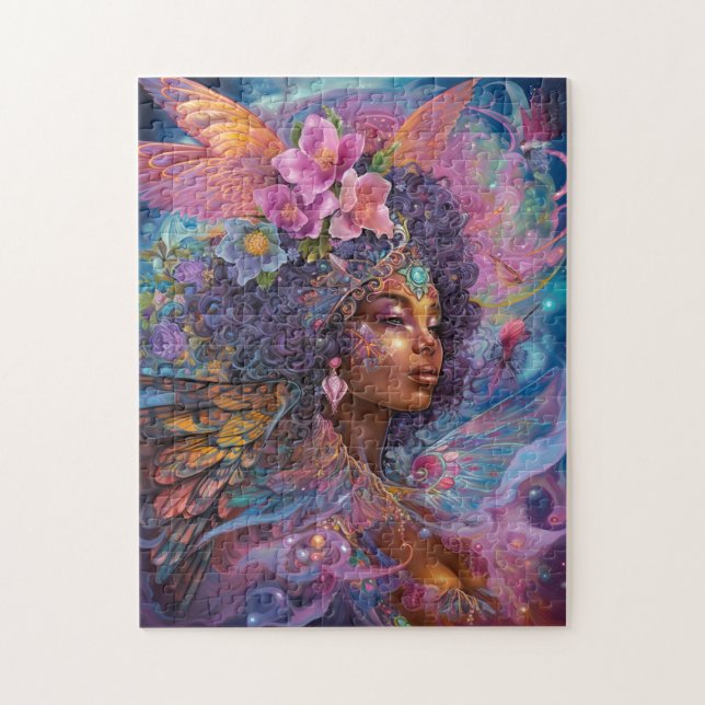 American Black Goddess Queen Fantasy Art J Puzzle (Vertikal)