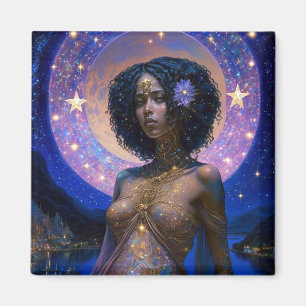 American Black Goddess Queen Fantasy Art M Magnet