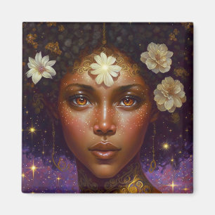 American Black Goddess Queen Fantasy Art M Magnet
