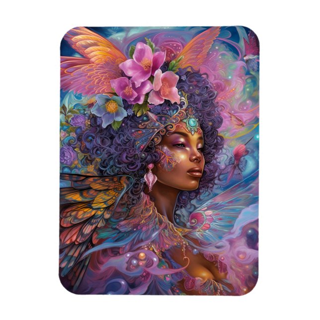 American Black Goddess Queen Fantasy Art M Magnet (Vertikal)