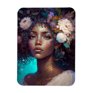 American Black Goddess Queen Fantasy Art M Magnet