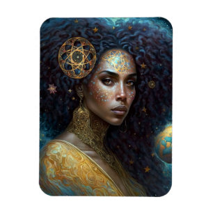 American Black Goddess Queen Fantasy Art M Magnet