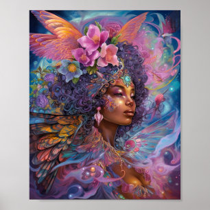 American Black Goddess Queen Fantasy Art P Poster