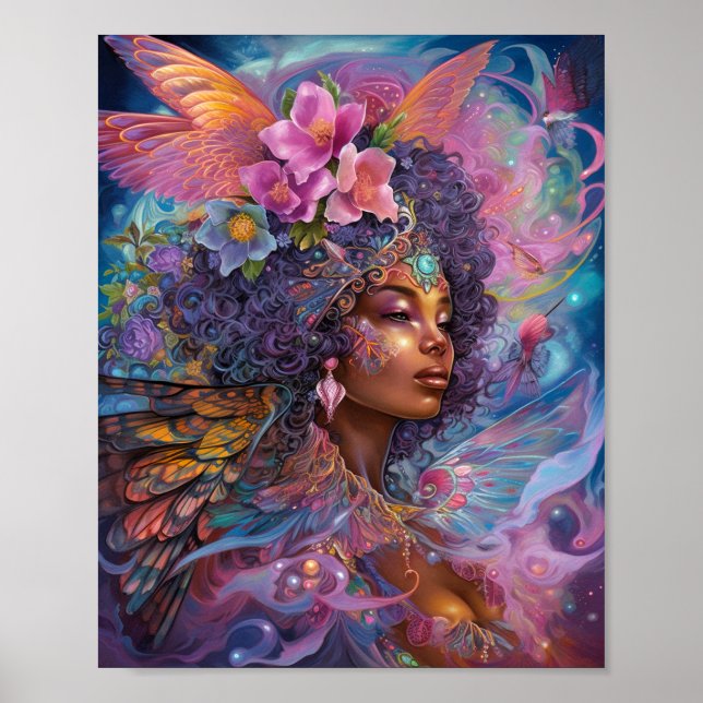 American Black Goddess Queen Fantasy Art P Poster (Vorne)