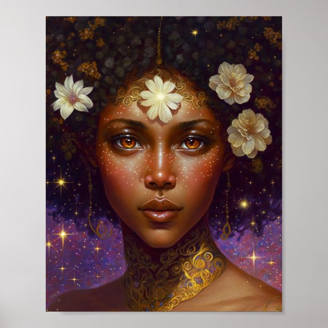 American Black Goddess Queen Fantasy Art P Poster (Vorne)