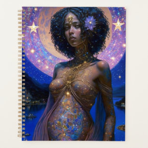 American Black Goddess Queen Fantasy Art Planer