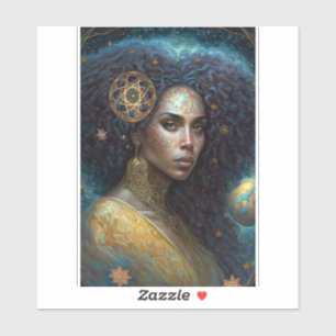American Black Goddess Queen Fantasy Art S Aufkleber