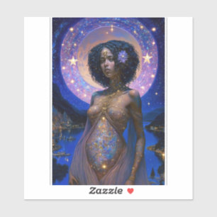 American Black Goddess Queen Fantasy Art S Aufkleber