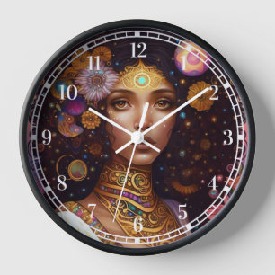 American Black Goddess Queen Fantasy Art Uhr